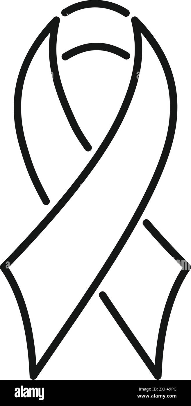 Conception simple mais puissante du ruban noir, représentant la sensibilisation et le soutien à une cause Illustration de Vecteur