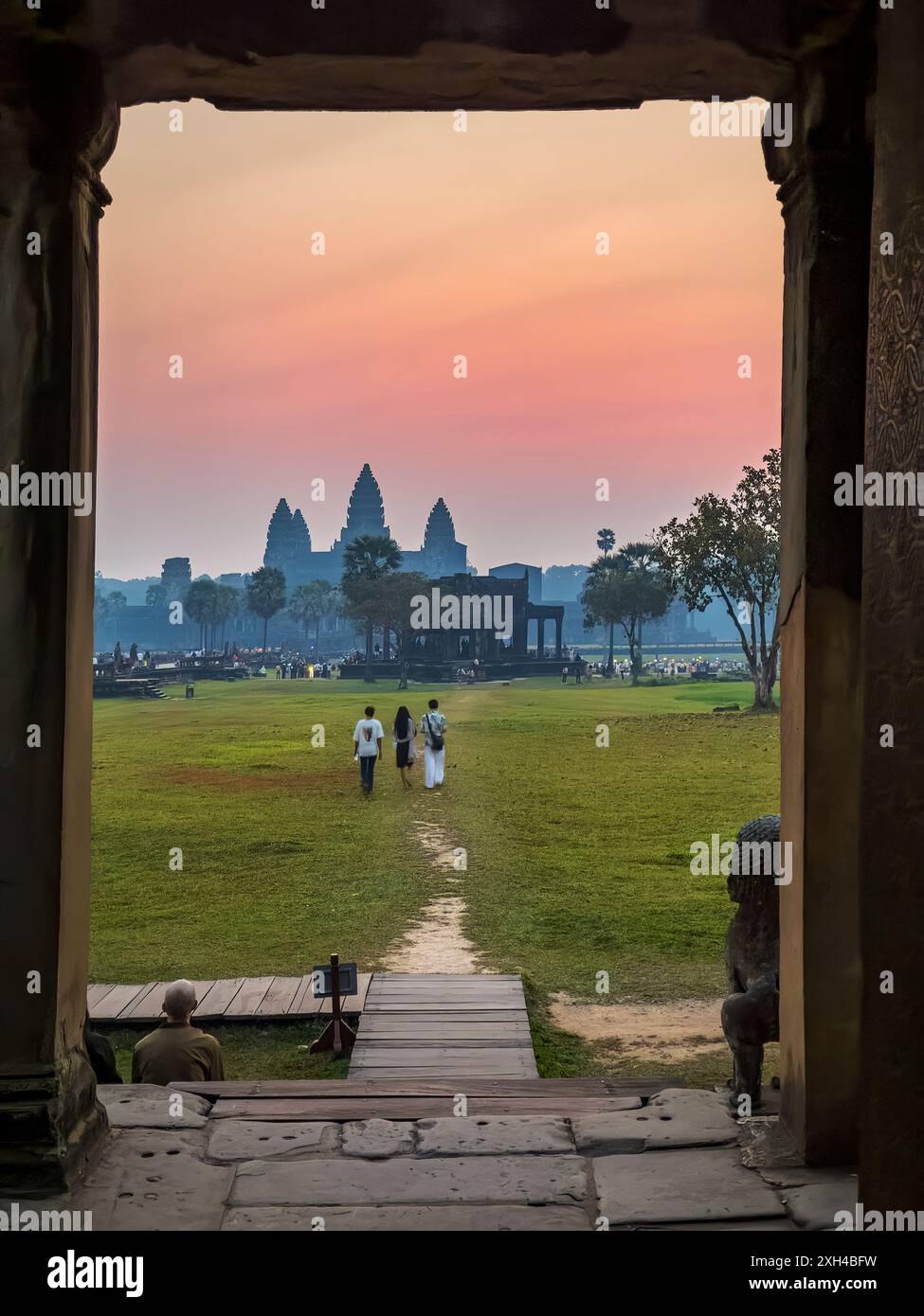 Site classé au patrimoine mondial de l'UNESCO à Angkor Wat, un complexe de temples hindou-bouddhistes près de Siem Reap, Cambodge. Banque D'Images