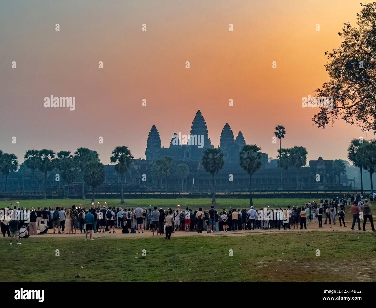 Site classé au patrimoine mondial de l'UNESCO à Angkor Wat, un complexe de temples hindou-bouddhistes près de Siem Reap, Cambodge. Banque D'Images