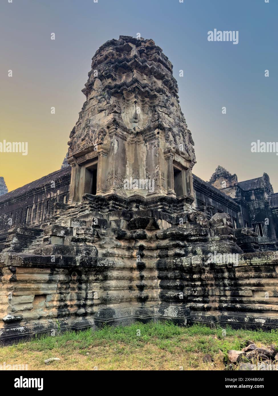Site classé au patrimoine mondial de l'UNESCO à Angkor Wat, un complexe de temples hindou-bouddhistes près de Siem Reap, Cambodge. Banque D'Images