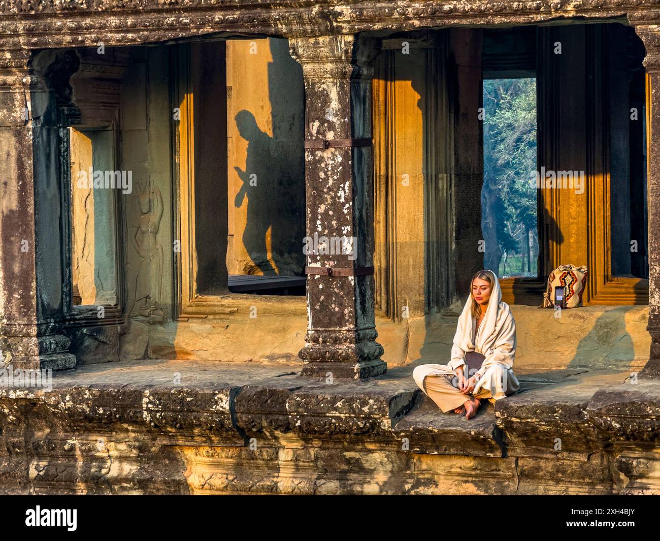 Site classé au patrimoine mondial de l'UNESCO à Angkor Wat, un complexe de temples hindou-bouddhistes près de Siem Reap, Cambodge. Banque D'Images