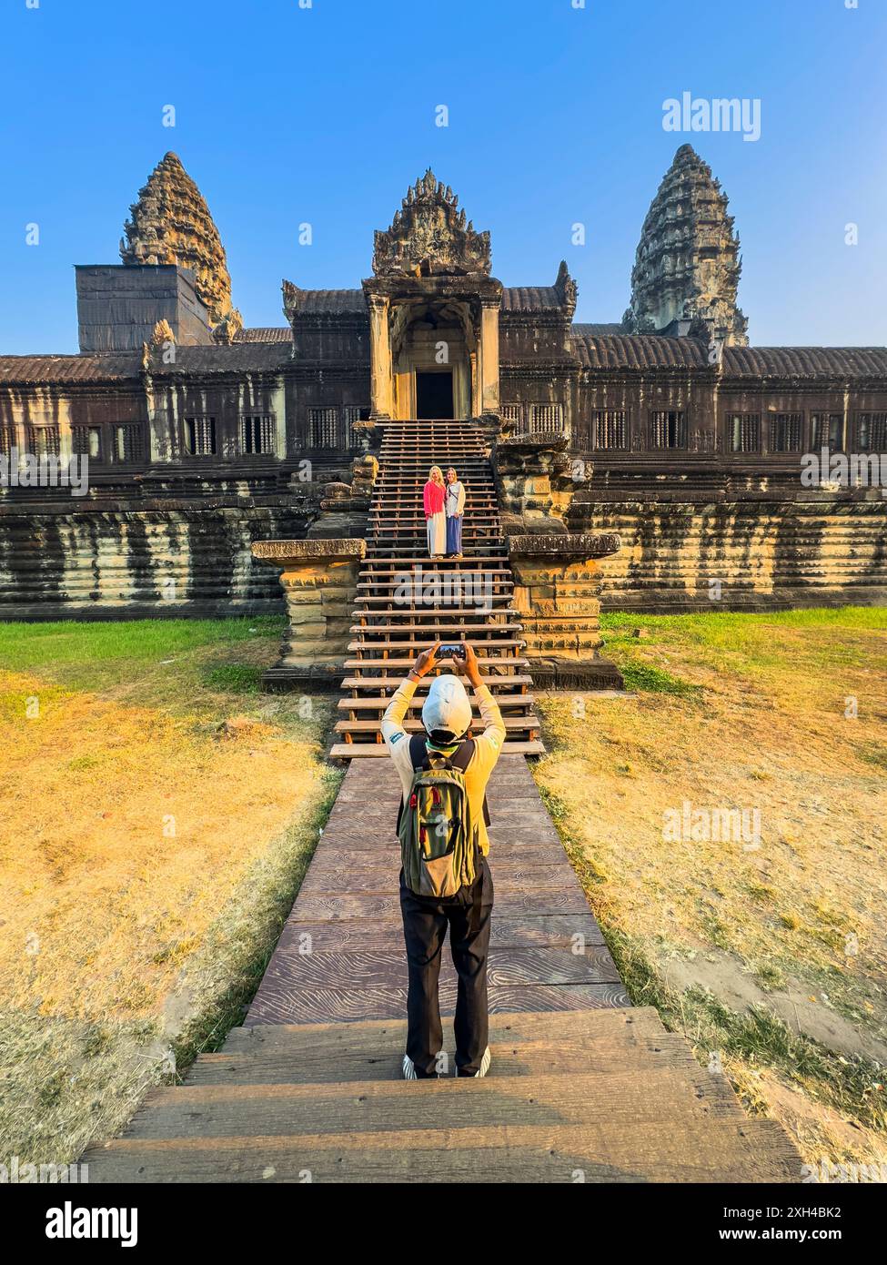 Site classé au patrimoine mondial de l'UNESCO à Angkor Wat, un complexe de temples hindou-bouddhistes près de Siem Reap, Cambodge. Banque D'Images