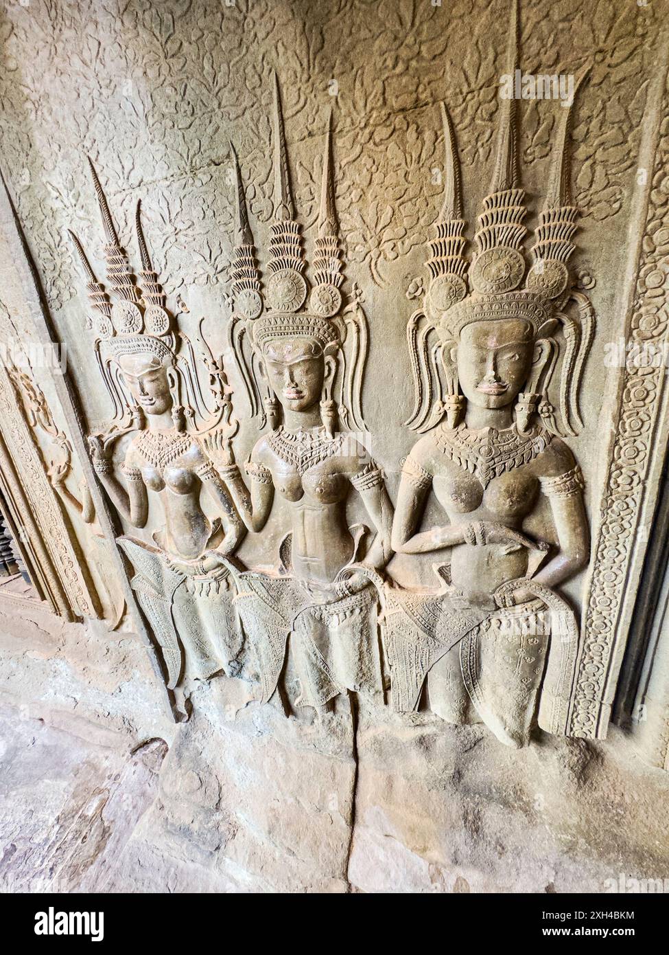 Site classé au patrimoine mondial de l'UNESCO à Angkor Wat, un complexe de temples hindou-bouddhistes près de Siem Reap, Cambodge. Banque D'Images
