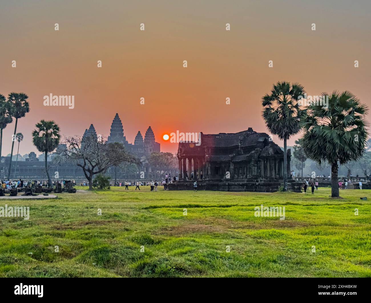 Site classé au patrimoine mondial de l'UNESCO à Angkor Wat, un complexe de temples hindou-bouddhistes près de Siem Reap, Cambodge. Banque D'Images