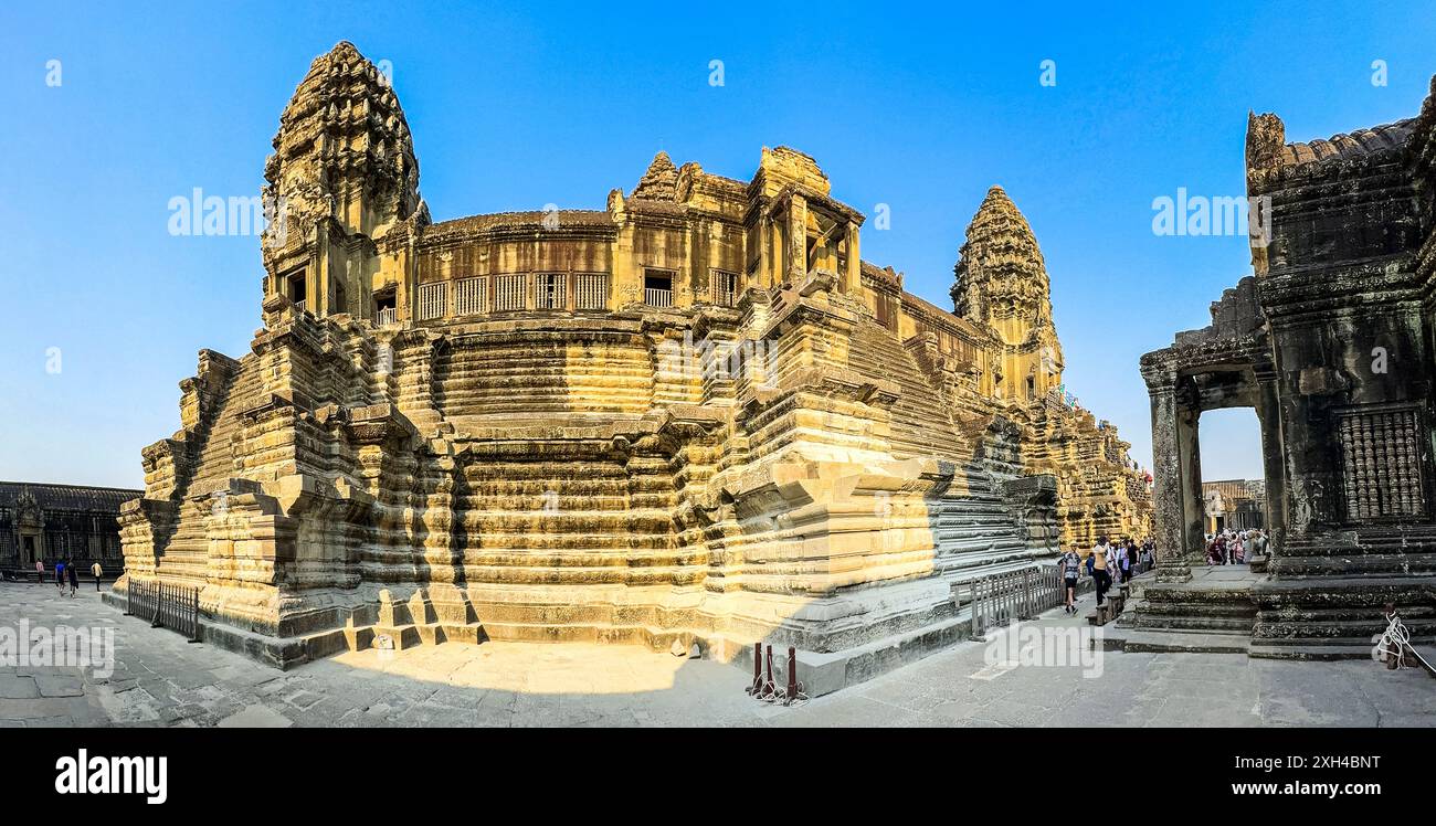 Site classé au patrimoine mondial de l'UNESCO à Angkor Wat, un complexe de temples hindou-bouddhistes près de Siem Reap, Cambodge. Banque D'Images