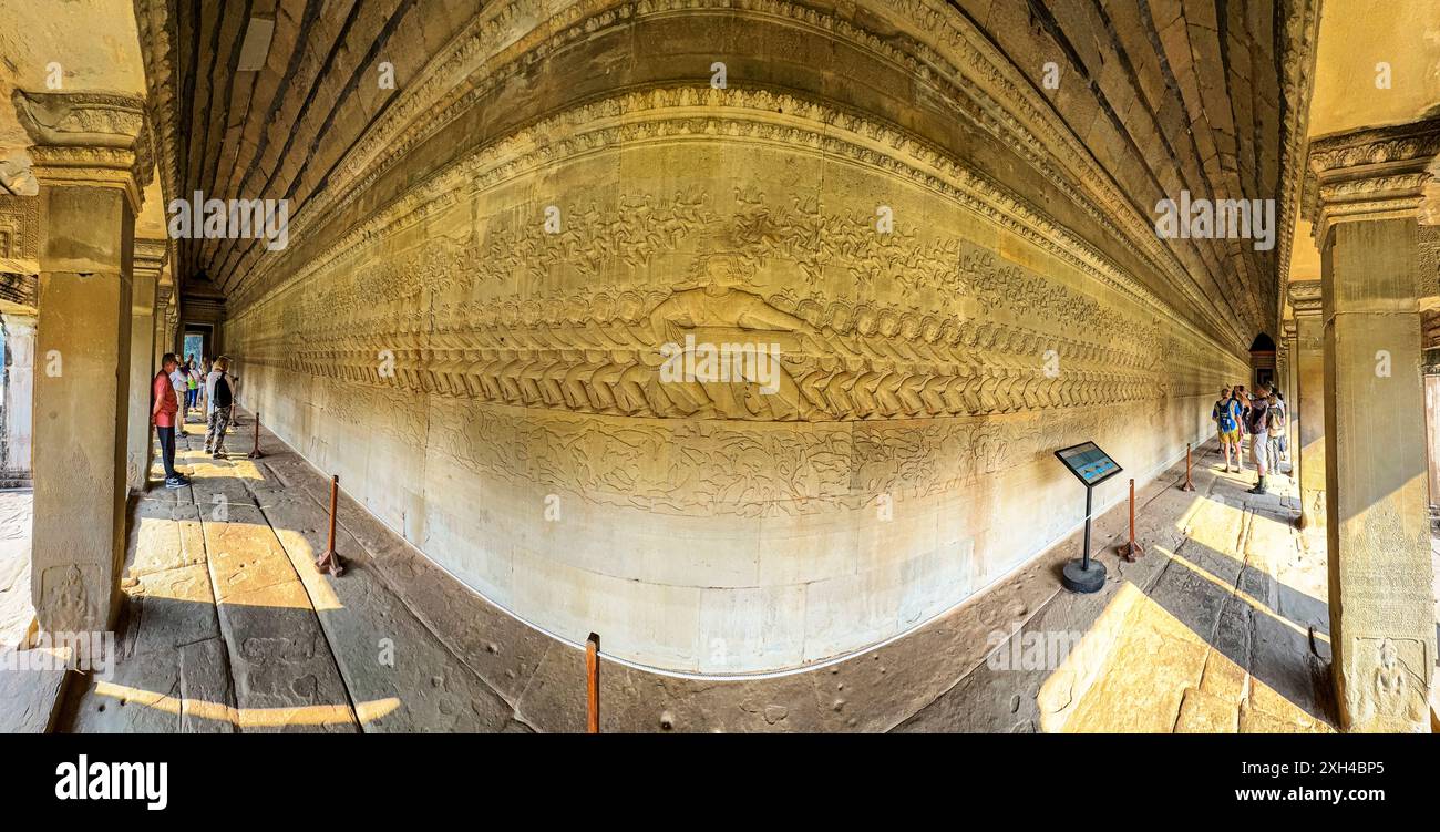 Site classé au patrimoine mondial de l'UNESCO à Angkor Wat, un complexe de temples hindou-bouddhistes près de Siem Reap, Cambodge. Banque D'Images