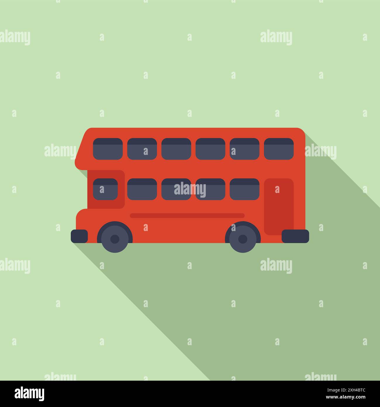 Un bus à impériale rouge, symbole de londres et de l'angleterre, descend la rue Illustration de Vecteur