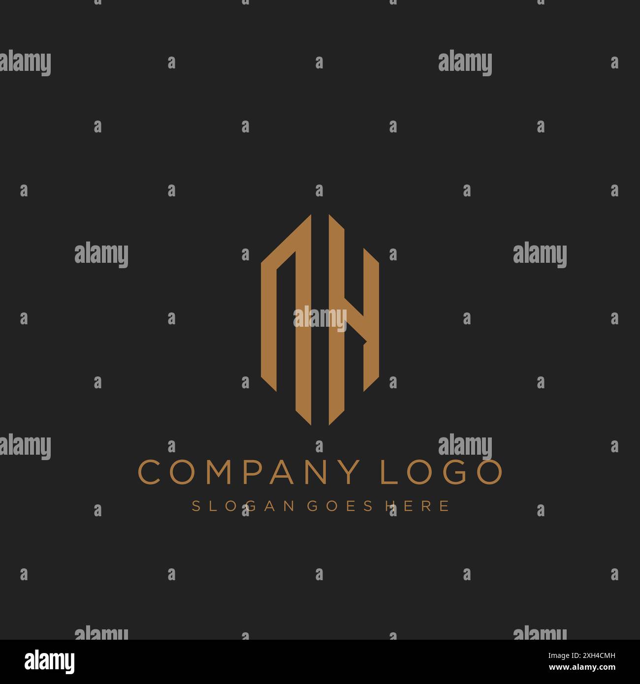 Logo NH Letter logo icône Illustration de Vecteur