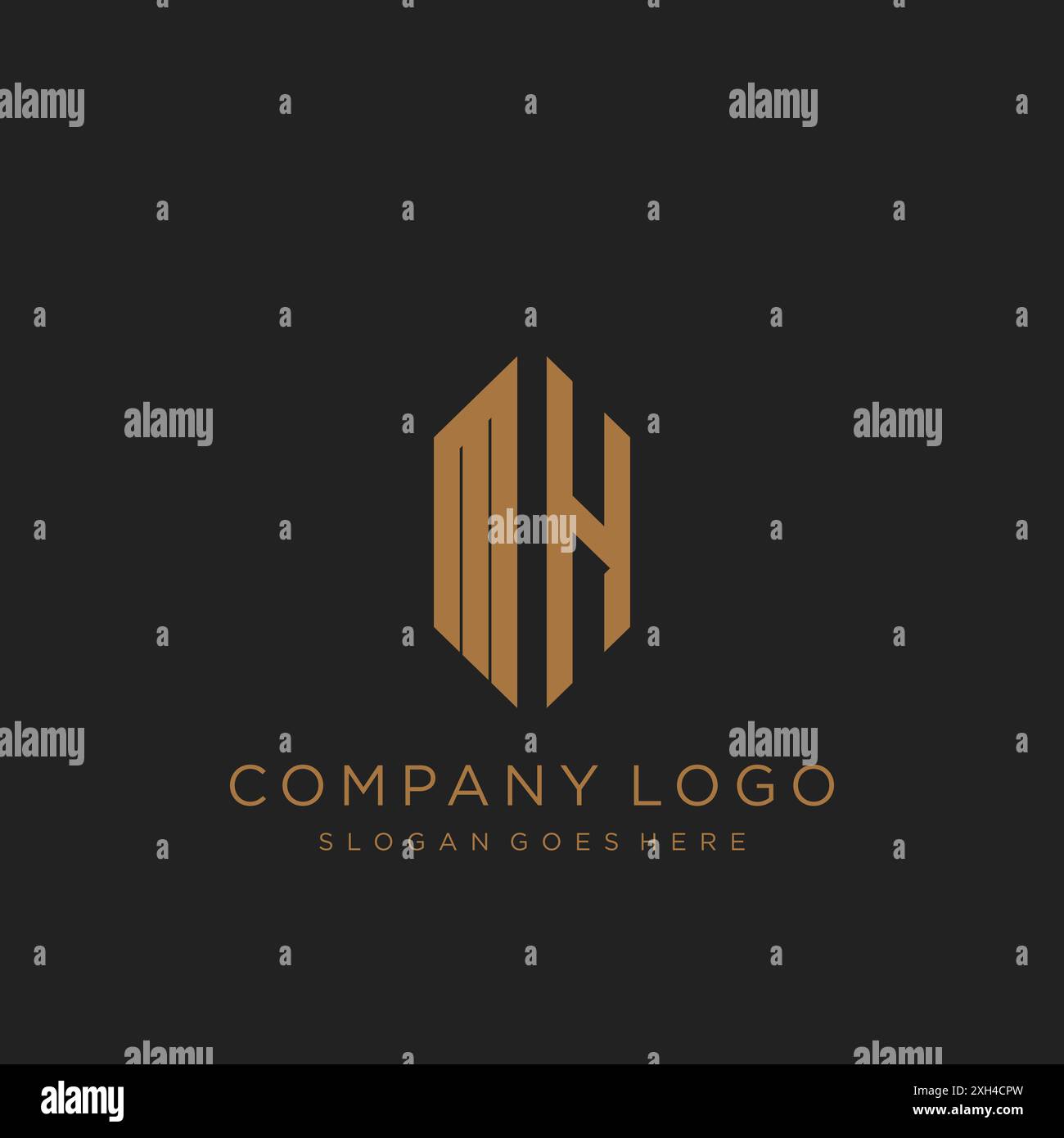 Logo MH lettre logo design Illustration de Vecteur