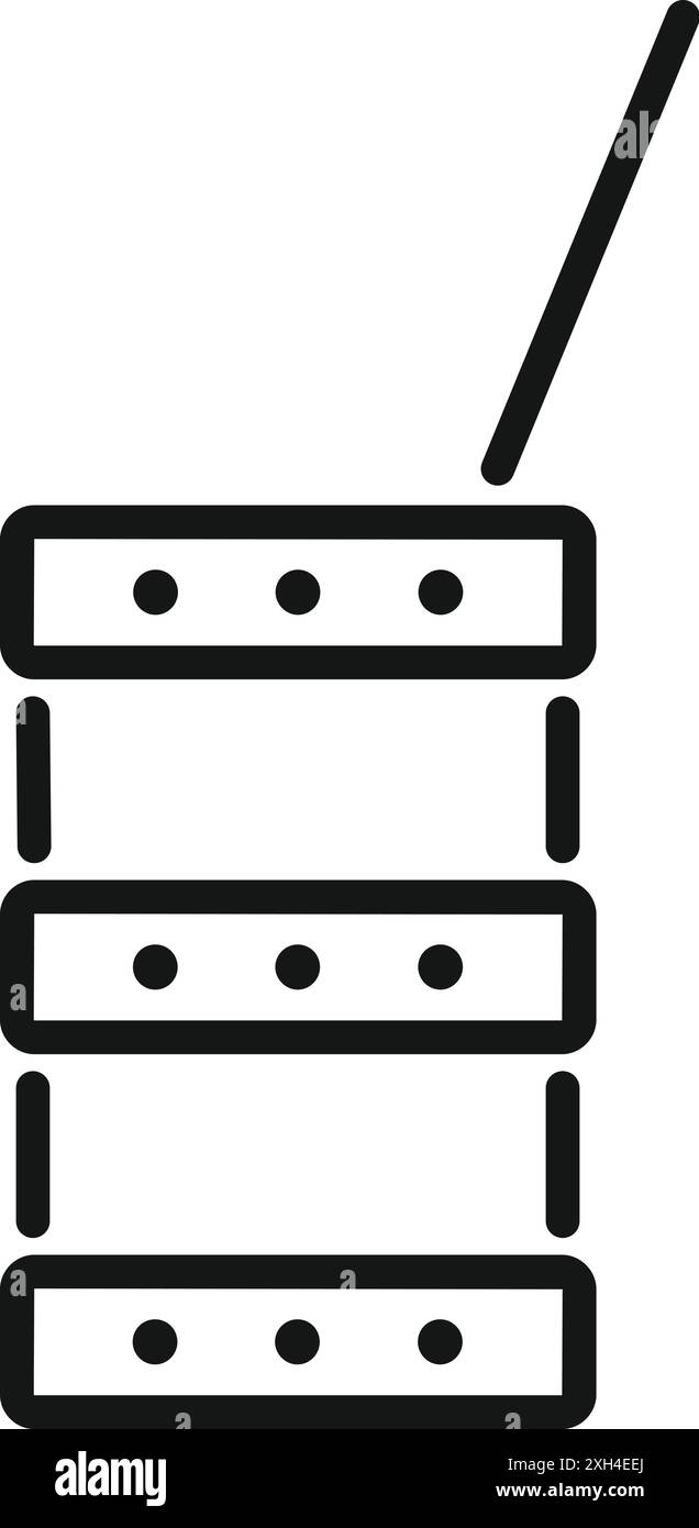 Icône simple d'un serveur réseau stockant des informations importantes Illustration de Vecteur