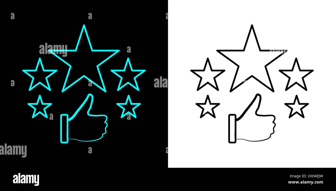 Note d'avis client avec 5 étoiles et commentaires de pouce vers le haut. Écusson de notation cinq étoiles, icône d'évaluation. Illustration de Vecteur Note d'avis client avec 5 étoiles et commentaires de pouce vers le haut. Écusson de notation cinq étoiles, icône d'évaluation. Illustration de Vecteur