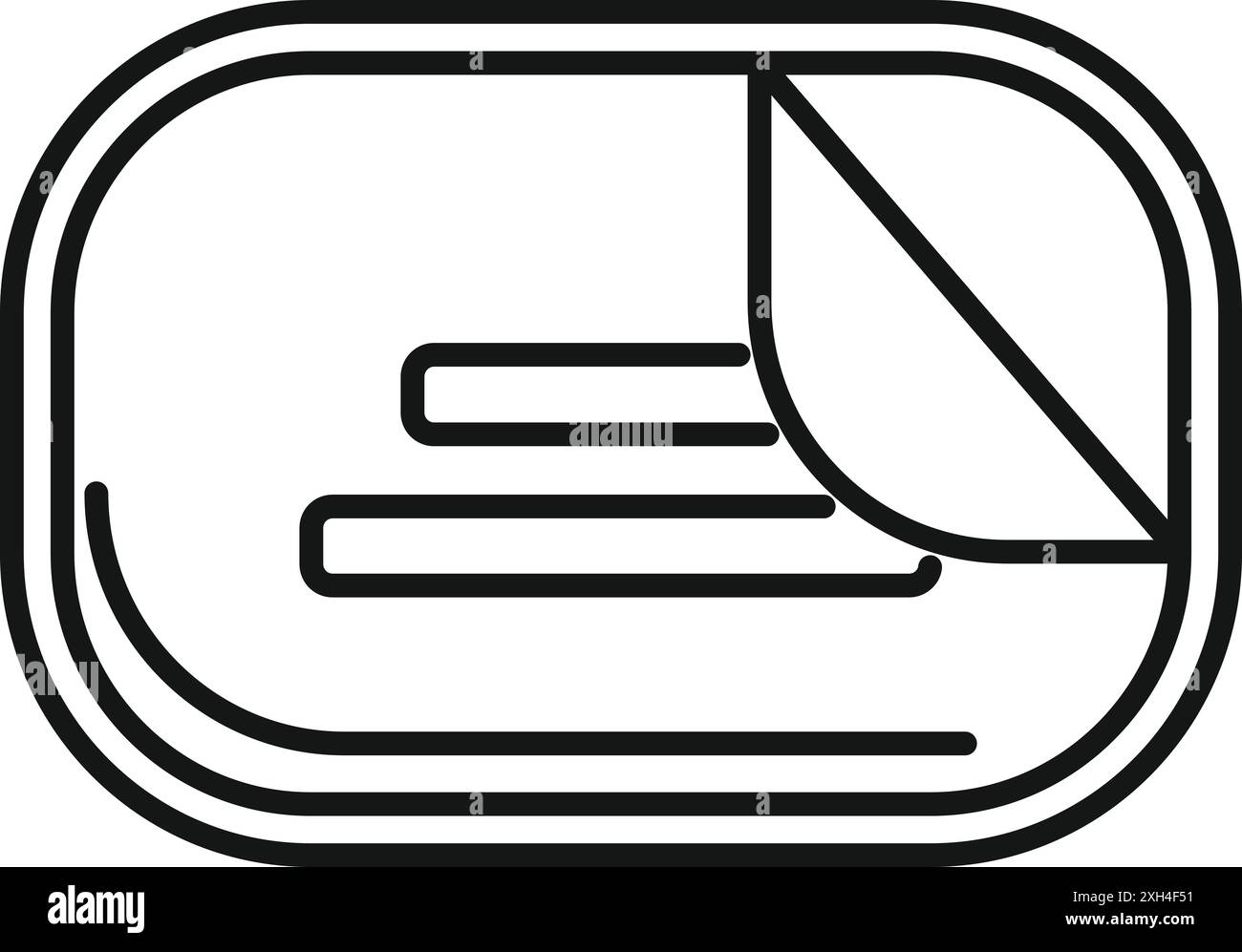 Dessin au trait d'une boîte de conserve ouverte contenant des aliments conservés dans de l'huile, représentant des aliments en conserve et une longue durée de conservation Illustration de Vecteur