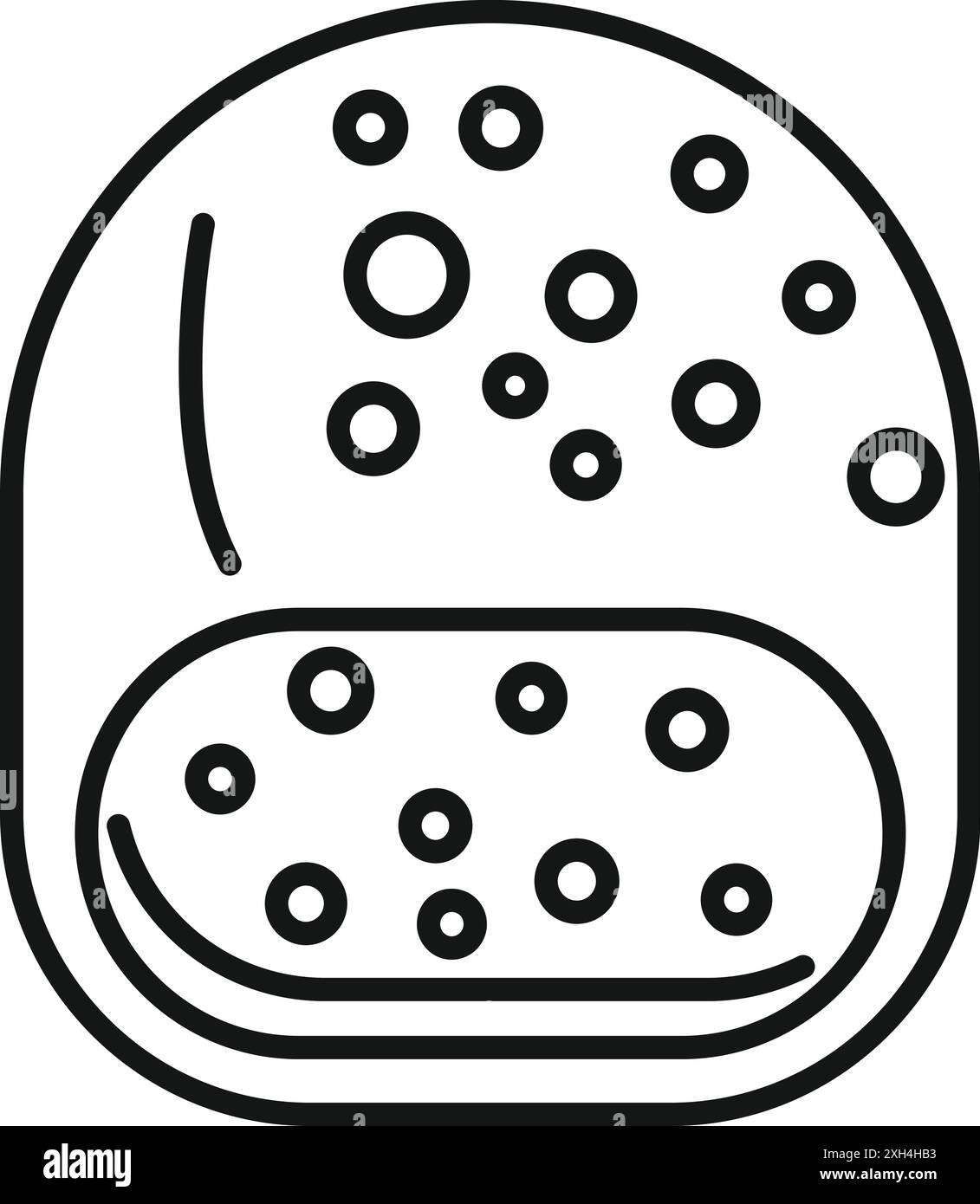 Vue rapprochée d'une boîte de Pétri avec gélose, offrant un environnement riche en nutriments pour la culture et l'étude des bactéries Illustration de Vecteur