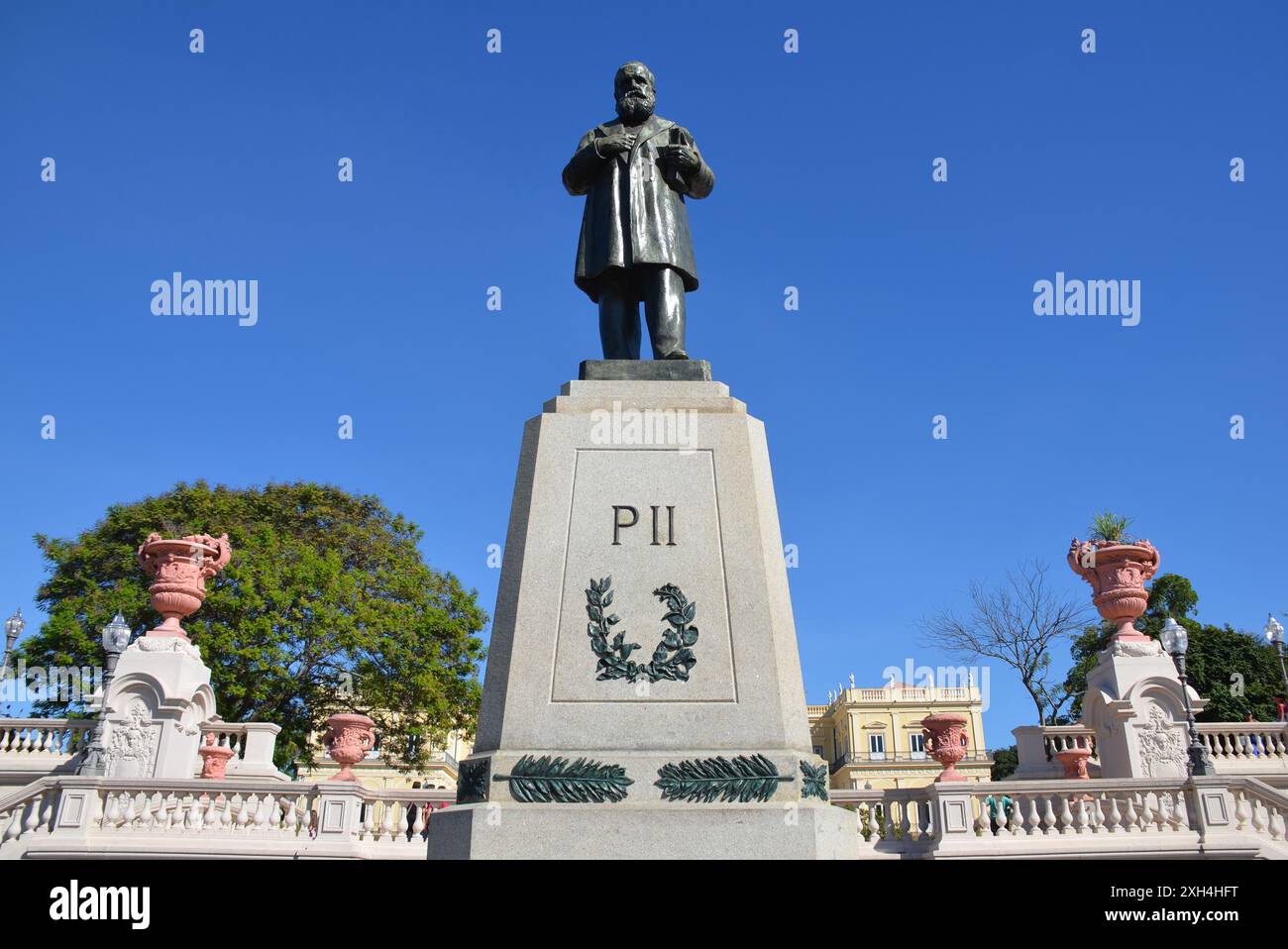 Tatue de Dom Pedro II dans le parc municipal Quinta da Boa Vista. Site historique où vivait la famille royale au XIXe siècle Banque D'Images