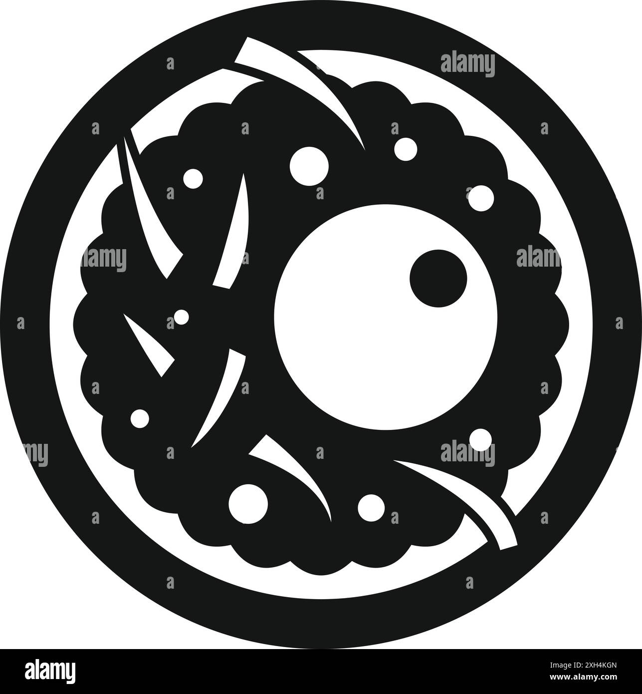 Grand œil observant à partir d'un cadre rond, icône dans un style simple Illustration de Vecteur