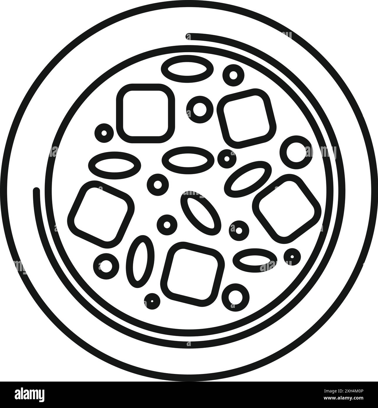 Illustration vue de dessus d'une délicieuse assiette de paella, parfaite pour les projets liés à la cuisine espagnole Illustration de Vecteur