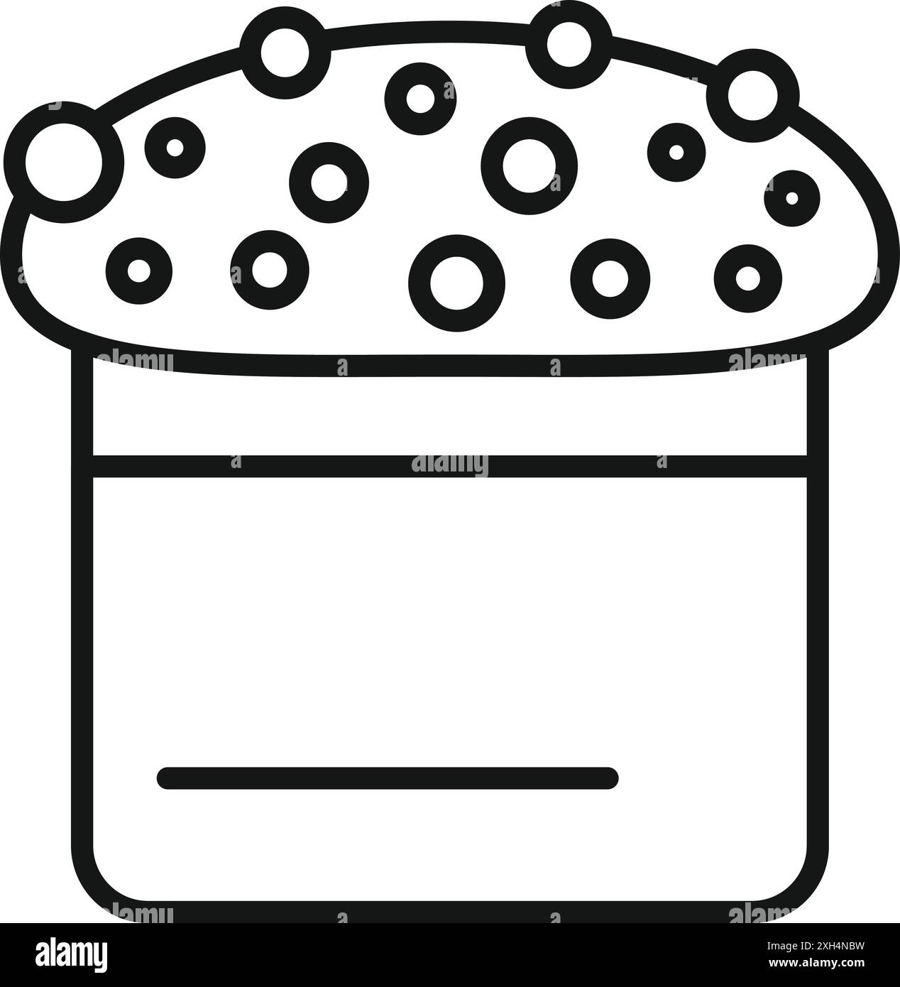 Icône d'art au trait d'un gâteau de pâques traditionnel avec ornementation, prêt à être inclus dans les dessins de pâques Illustration de Vecteur