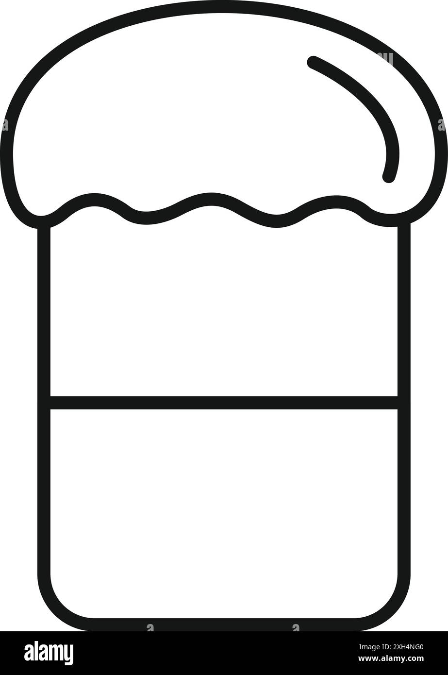 Simple icône d'art de ligne noir et blanc d'un gâteau de pâques avec glaçage représentant un dessert de vacances traditionnel Illustration de Vecteur