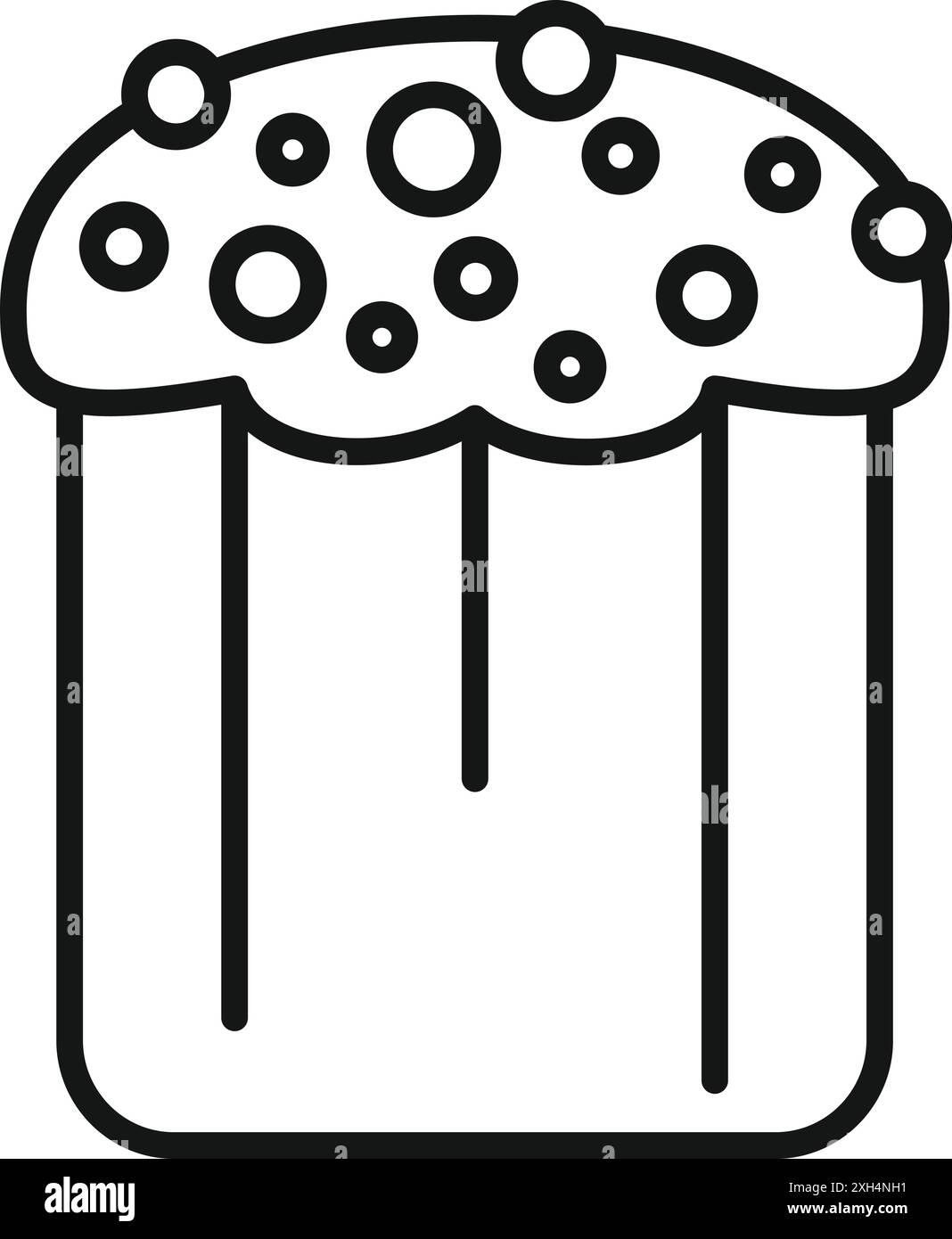 Dessin au trait simple d'un gâteau de pâques avec glaçage, parfait pour les projets liés au printemps, à la cuisson et à la célébration Illustration de Vecteur