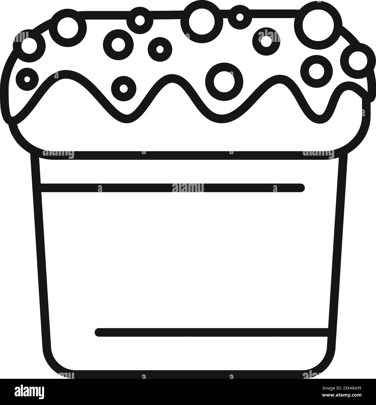 Icône de ligne simple d'un gâteau de pâques avec glaçage goutte à goutte, parfait pour la nourriture et les conceptions liées à la célébration Illustration de Vecteur