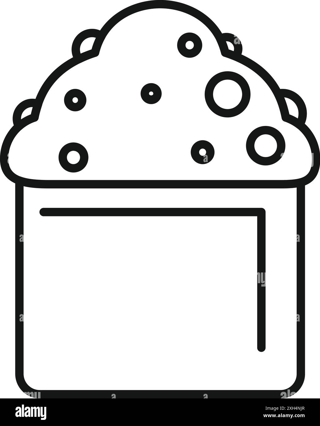 Icône d'art au trait d'un gâteau de pâques glacé, parfait pour les motifs religieux, festifs, printaniers et plus encore Illustration de Vecteur