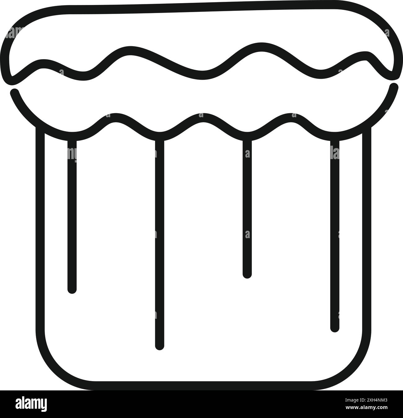 Illustration simple au trait d'un tambour djembé, avec sa forme distinctive et sa surface texturée, idéale pour représenter la musique du monde Illustration de Vecteur