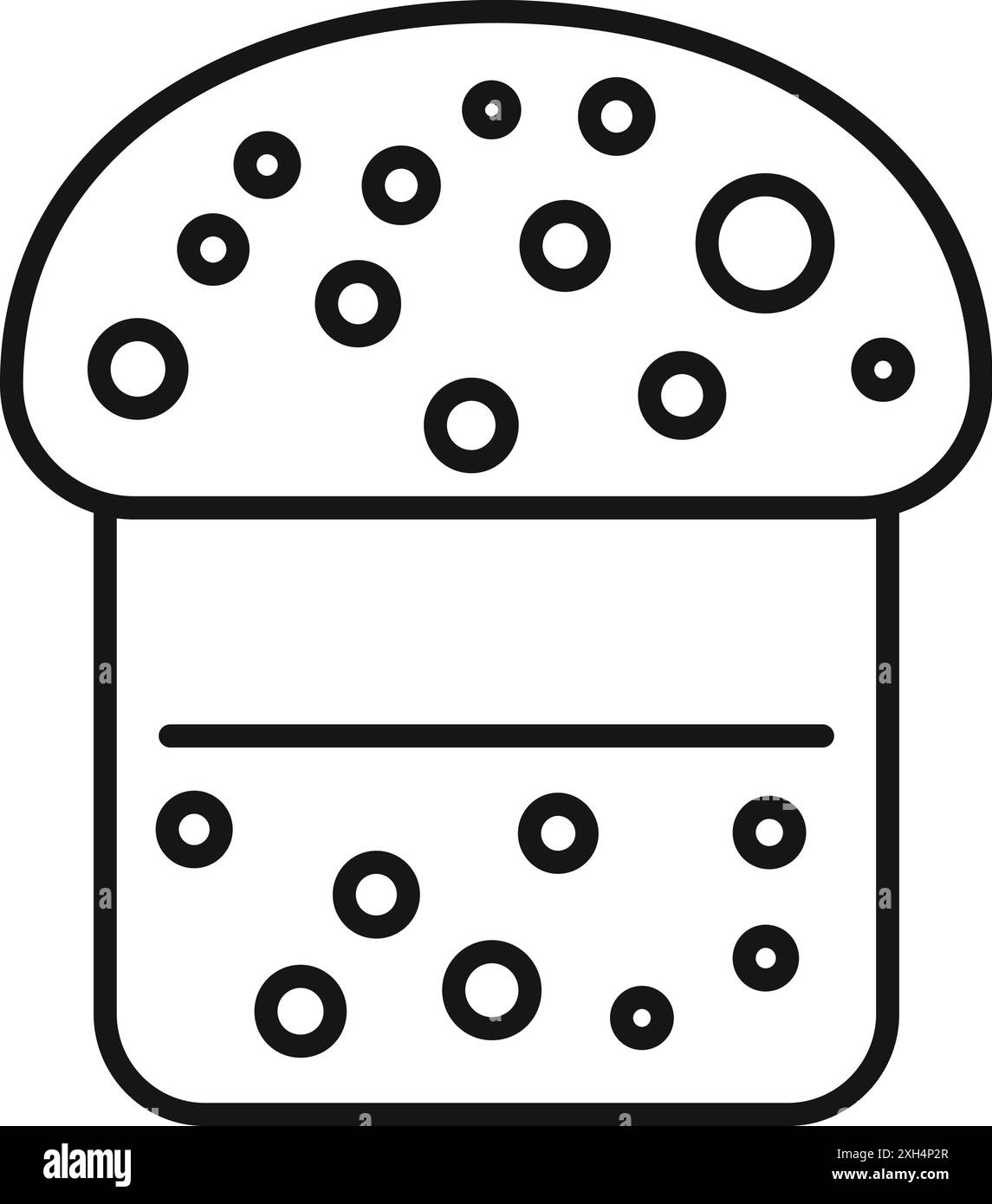 Dessin au trait simple de gâteau de pâques avec glaçure et décoration, parfait pour les projets liés aux vacances de printemps et aux célébrations Illustration de Vecteur