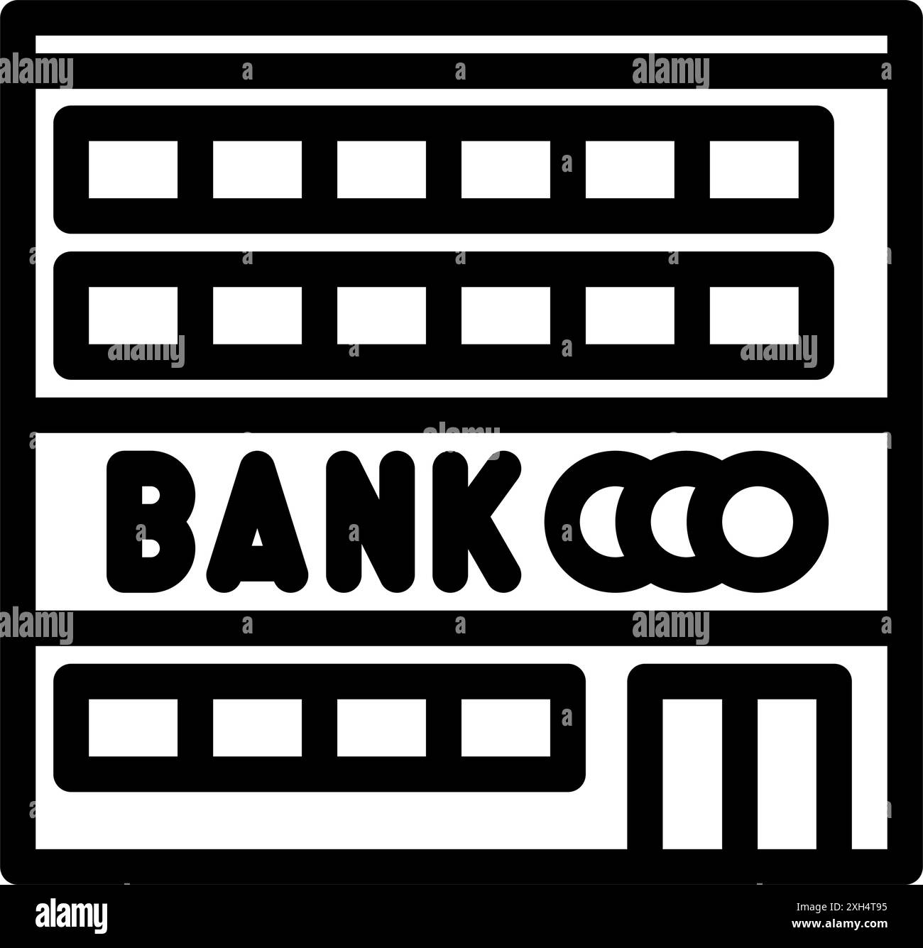 illustration vectorielle d'icône de ligne de construction de banque d'investissement Illustration de Vecteur