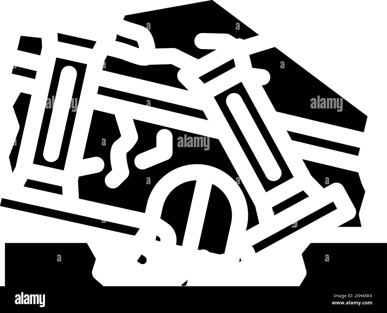 illustration vectorielle d'icône de glyphe de bâtiment de banque de maison Illustration de Vecteur