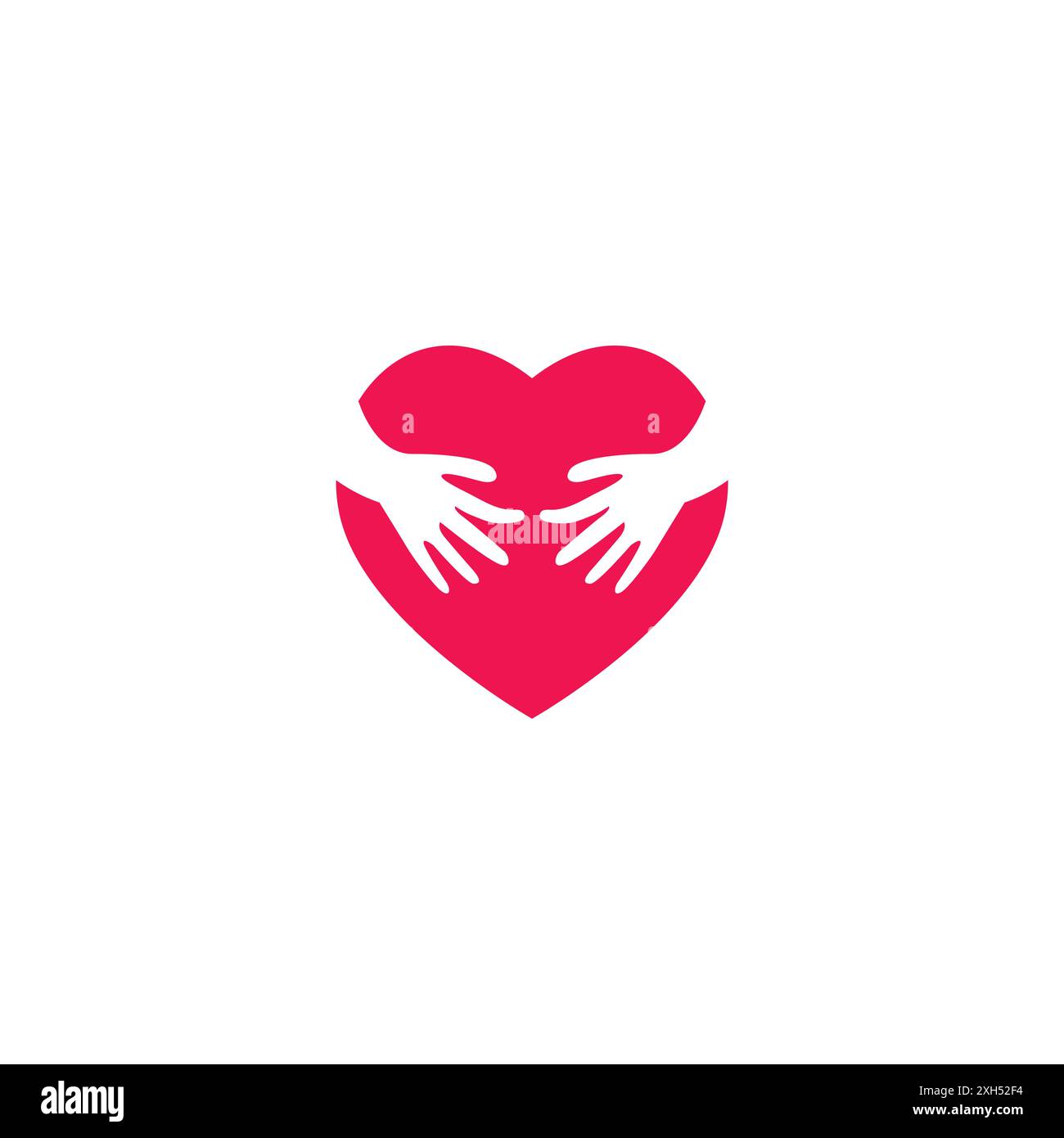 Vecteur de logo de coeur de main. Icône Love Care Illustration de Vecteur