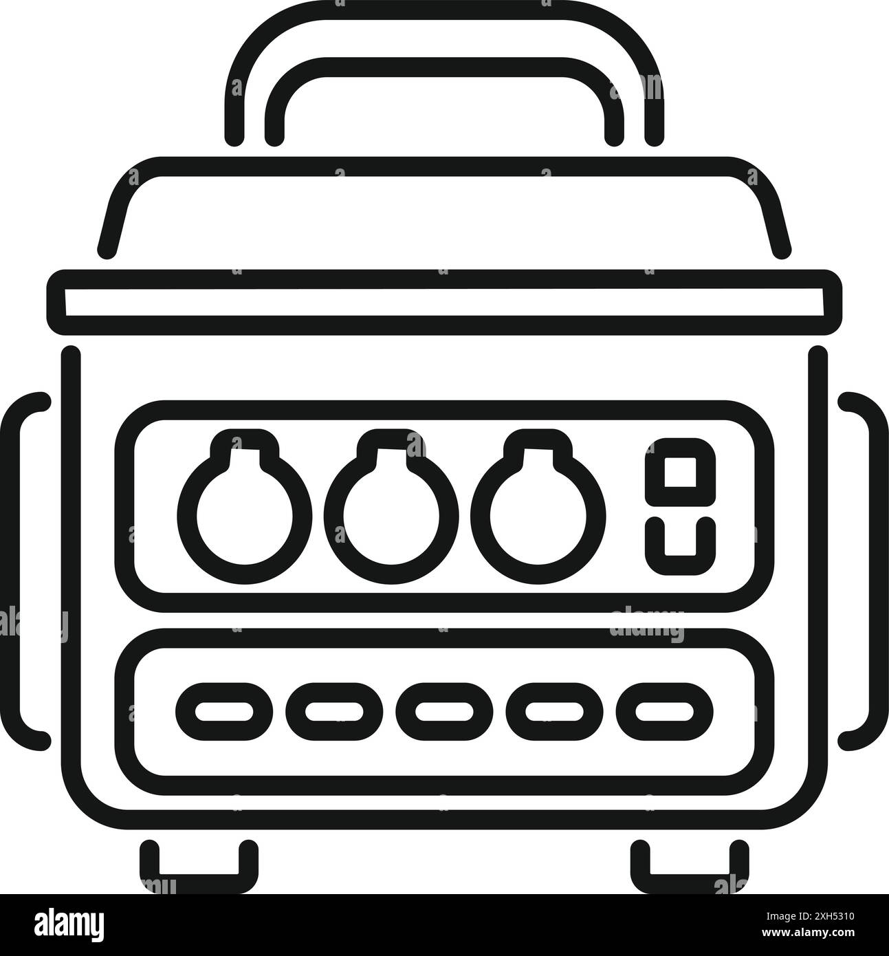 Centrale électrique portable fournissant des prises multiples pour charger des appareils électroniques, assurant une alimentation continue Illustration de Vecteur