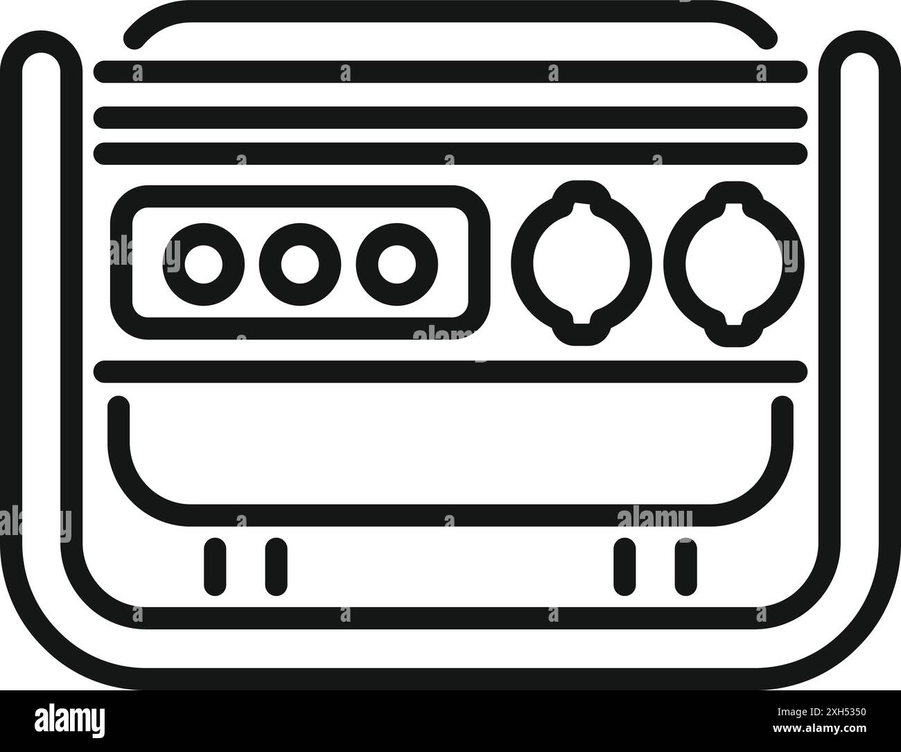 Centrale électrique portable avec poignée, fournissant de l'énergie durable pour le voyage de camping, rechargeant les appareils électroniques Illustration de Vecteur