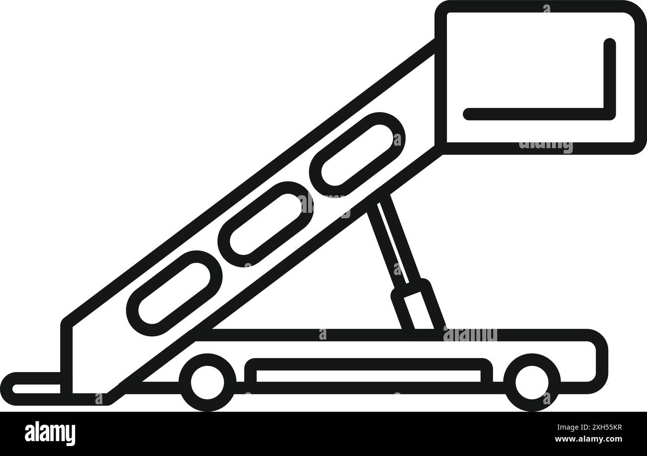 Simple dessin au trait d'une rampe d'embarquement d'aéroport permettant aux passagers de monter à bord d'un avion Illustration de Vecteur