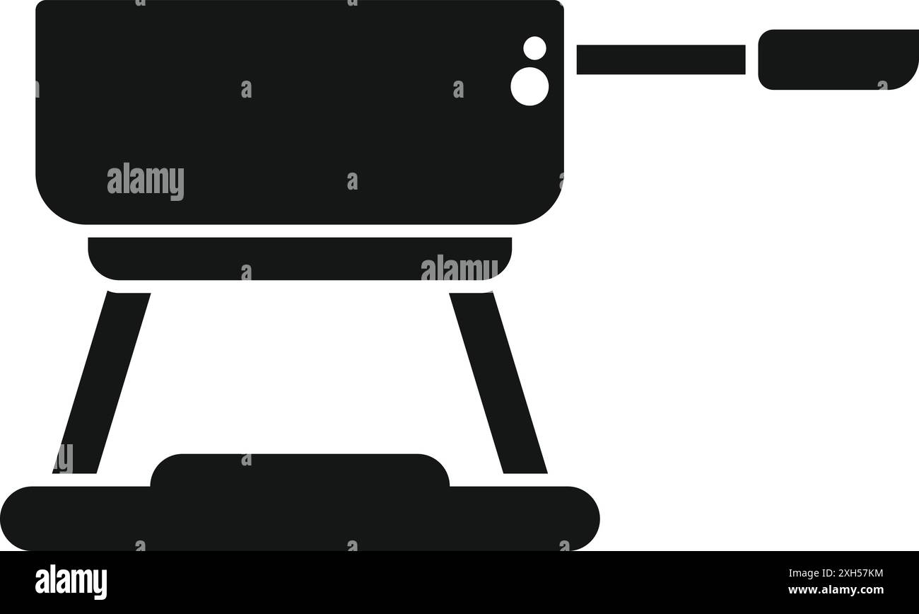 Icône solide noire pour un gril électrique moderne debout sur des pieds spéciaux, parfait pour tout projet de design lié au barbecue Illustration de Vecteur