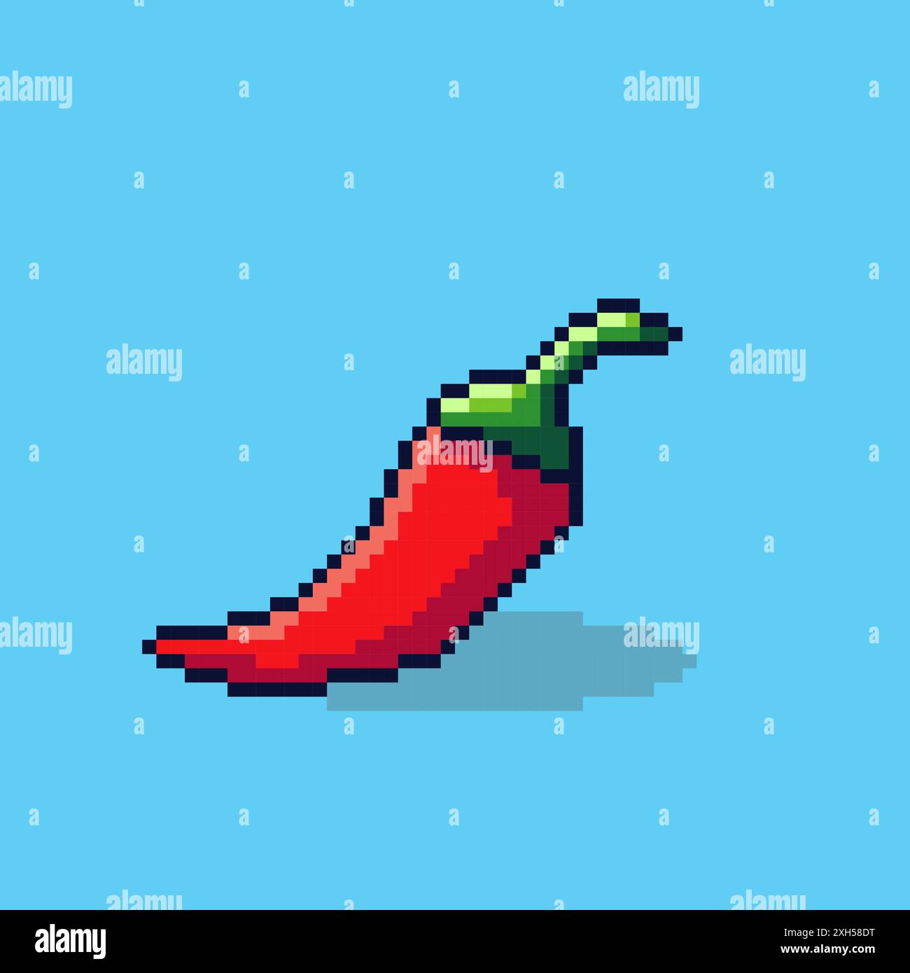 Illustration vectorielle de Chili avec Pixel Art Design, parfait pour les conceptions à thème d'actifs de jeu Illustration de Vecteur