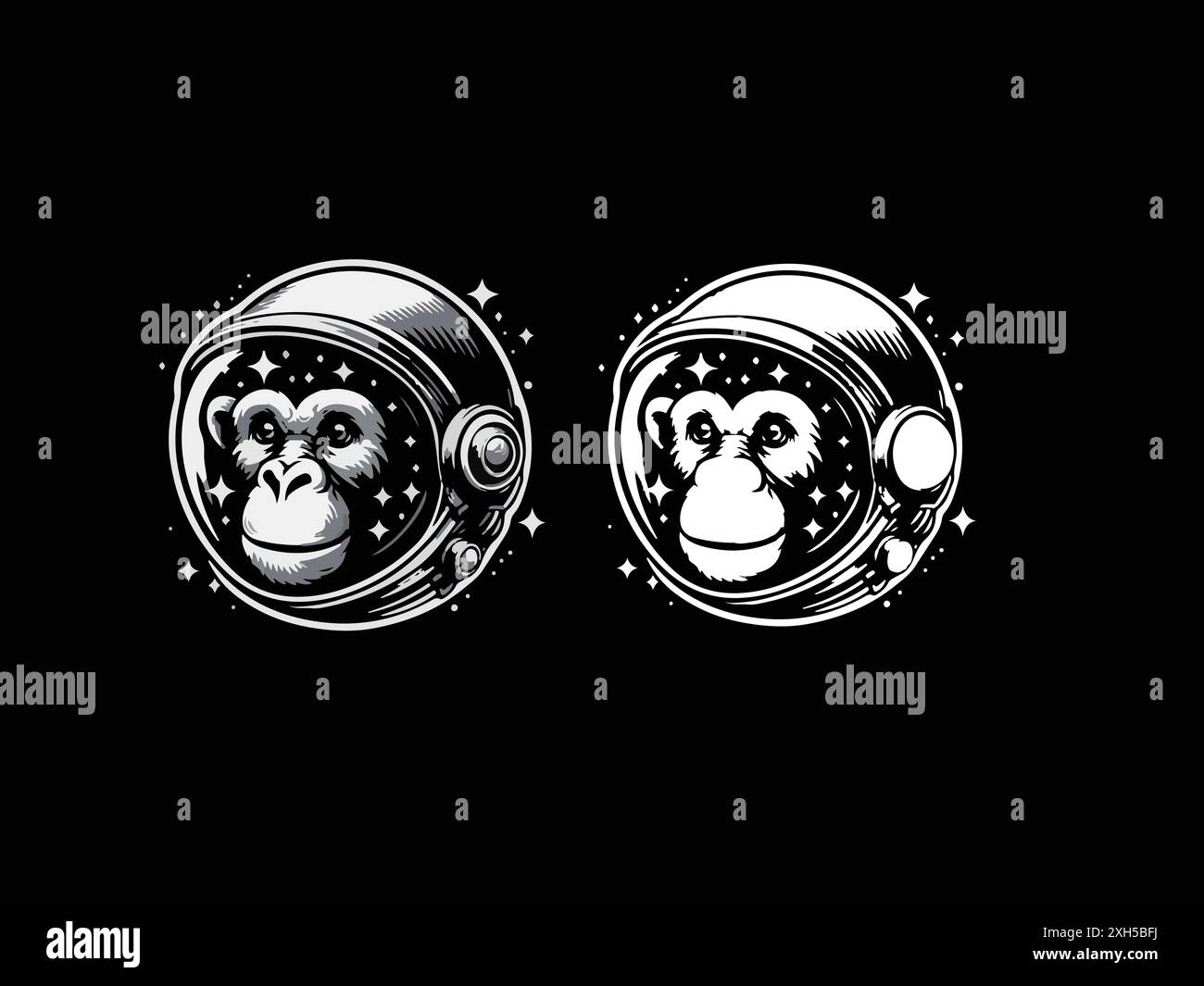Logo Space Monkey Illustration de Vecteur