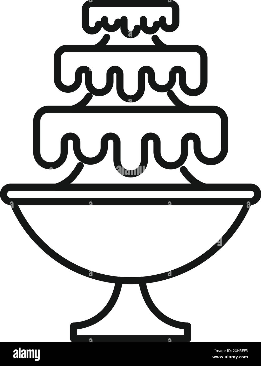 Ligne minimaliste icône d'une fontaine coulant l'eau, parfait pour les projets liés aux parcs, la détente et la décoration Illustration de Vecteur