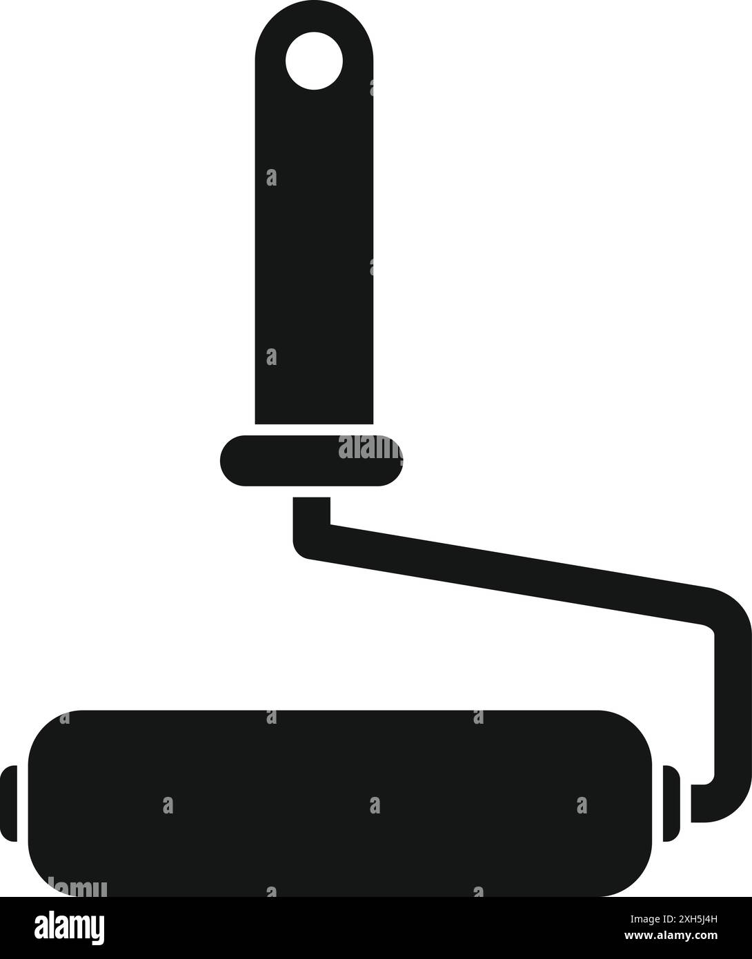 Icône simple d'un rouleau de peinture utilisé pour l'amélioration de la maison et des projets de peinture Illustration de Vecteur