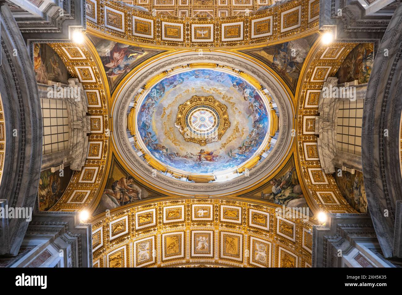 Vatican, Basilique papale Saint-Pierre intérieur, Chapelle Saint-Sébastien - mosaïque dôme vestibule Banque D'Images