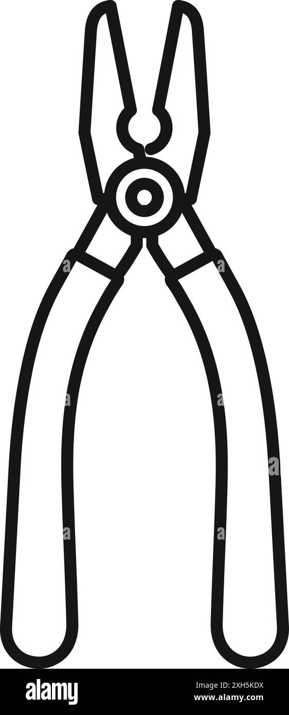 Dessin simple de pinces tenant sur serré, représentant des concepts tels que la construction, la réparation et les projets de bricolage Illustration de Vecteur