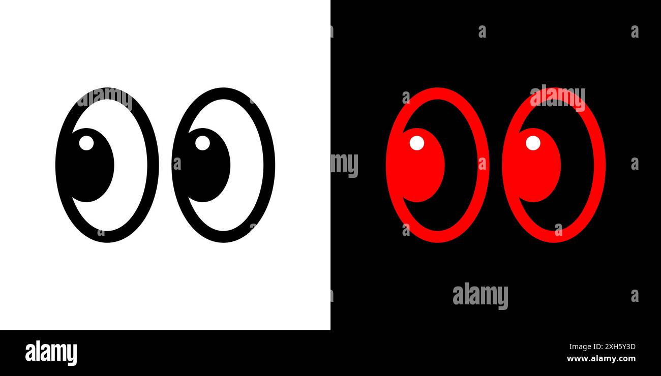 Emoji Smile Eyes détourner les autocollants pour les messages de chat. Illustration de Vecteur