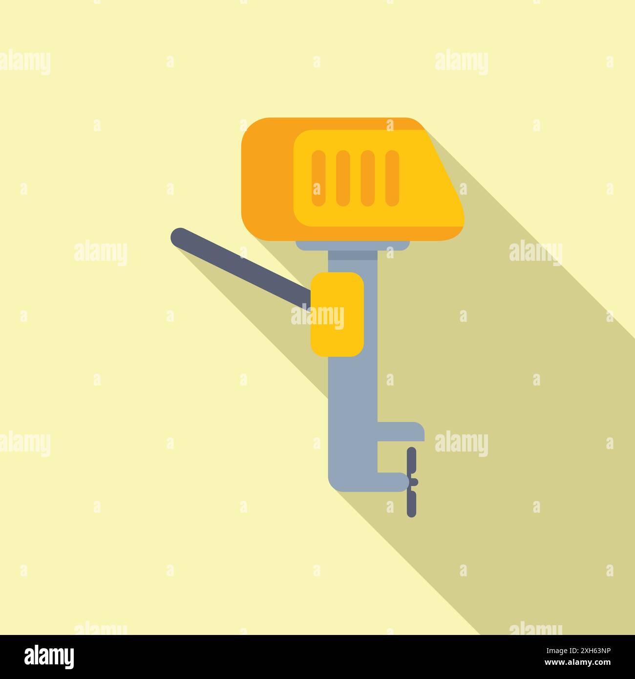 Le moteur hors-bord jaune assure la propulsion d'un bateau Illustration de Vecteur