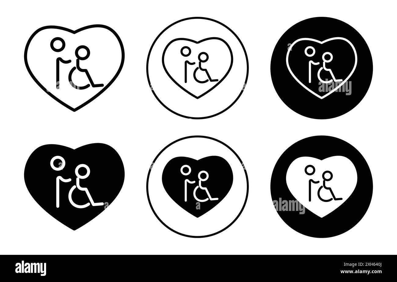 SOINS INFIRMIERS À DOMICILE ICONB Vector symbole ou collection de signes dans un contour noir et blanc Illustration de Vecteur