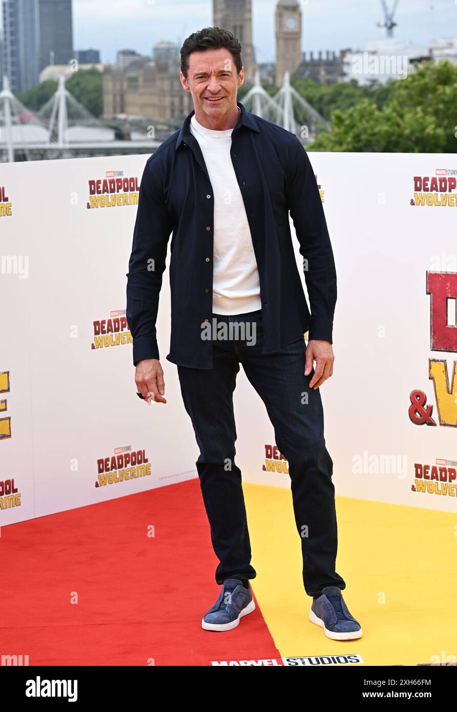 Londres, Royaume-Uni. 12 juillet 2024. Hugh Jackman au Deadpool & Wolverine UK Photocall. Crédit : Doug Peters/EMPICS/Alamy Live News Banque D'Images