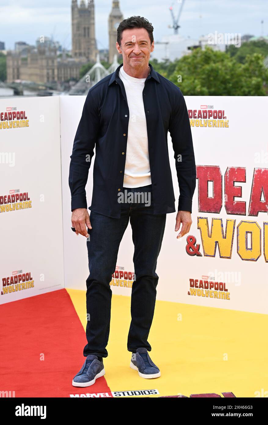 Londres, Royaume-Uni. 12 juillet 2024. Hugh Jackman au Deadpool & Wolverine UK Photocall. Crédit : Doug Peters/EMPICS/Alamy Live News Banque D'Images