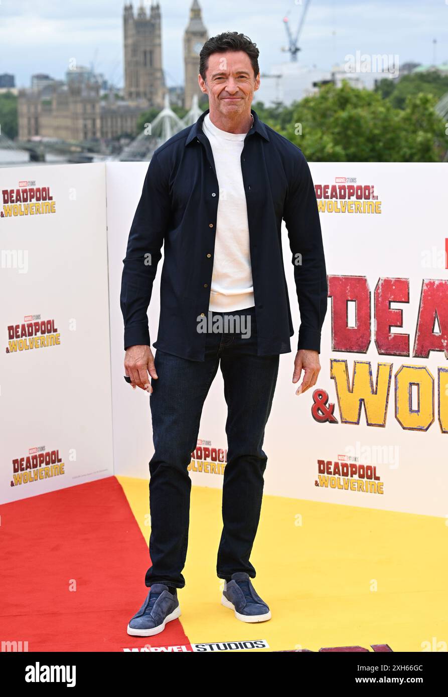 Londres, Royaume-Uni. 12 juillet 2024. Hugh Jackman au Deadpool & Wolverine UK Photocall. Crédit : Doug Peters/EMPICS/Alamy Live News Banque D'Images