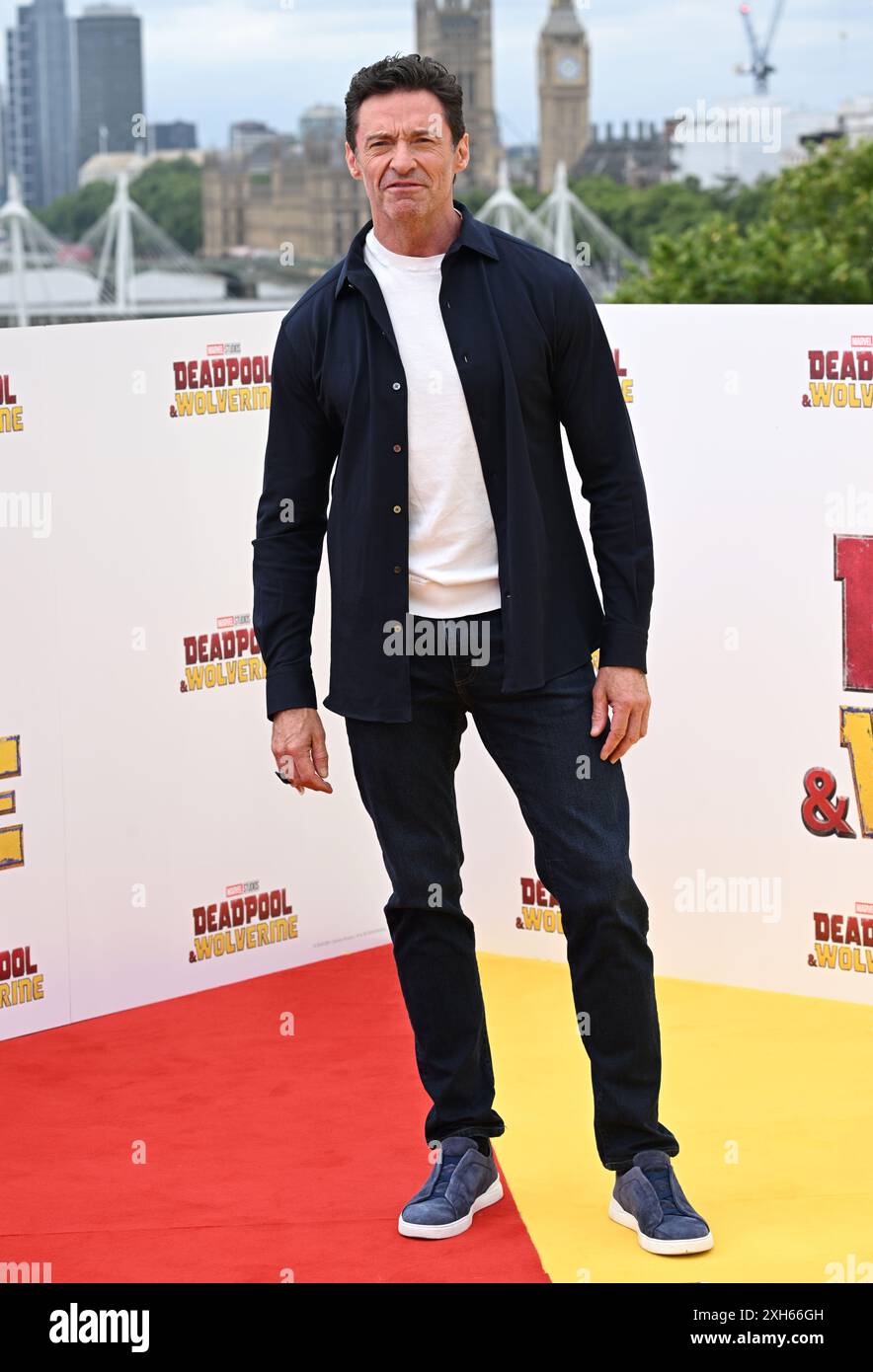 Londres, Royaume-Uni. 12 juillet 2024. Hugh Jackman au Deadpool & Wolverine UK Photocall. Crédit : Doug Peters/EMPICS/Alamy Live News Banque D'Images
