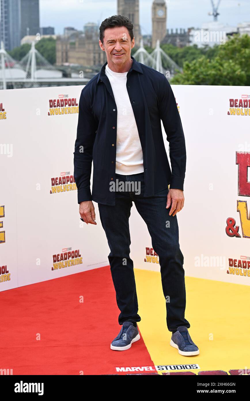 Londres, Royaume-Uni. 12 juillet 2024. Hugh Jackman au Deadpool & Wolverine UK Photocall. Crédit : Doug Peters/EMPICS/Alamy Live News Banque D'Images