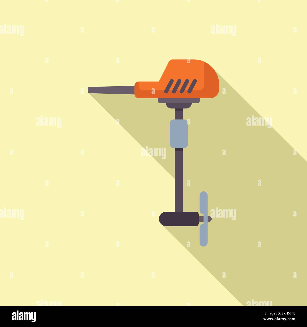 Icône minimaliste d'un moteur de bateau propulsé avec hélice dans l'eau Illustration de Vecteur