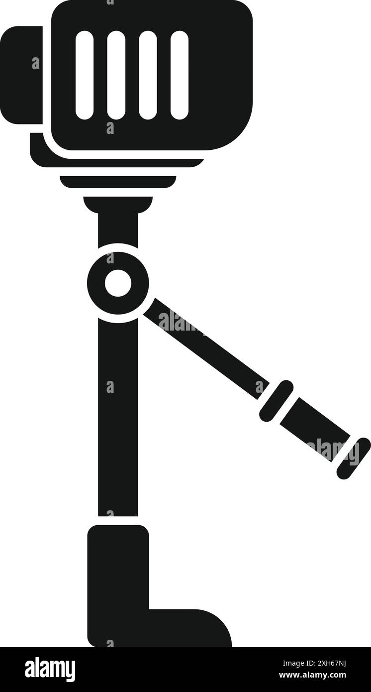 Microphone professionnel posé sur un trépied, prêt à enregistrer un podcast ou tout autre contenu audio Illustration de Vecteur